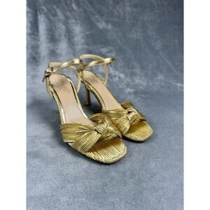 Jewel Bagley Michka Gold Knot Heels Size 6.5~ Formal Wedding Prom Holiday Dressy